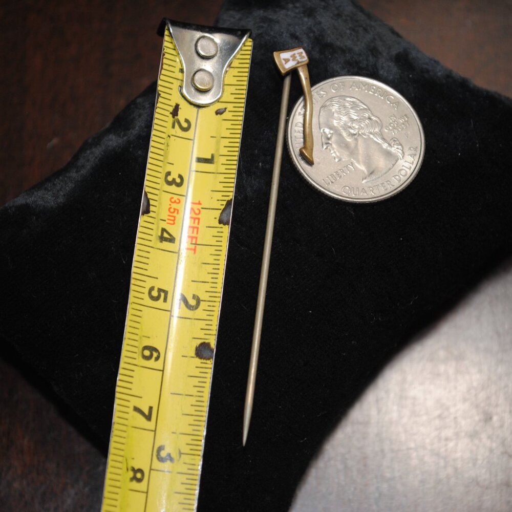 Antique Modern Woodsmen of America Enamel Ax Stick Pin - Picture 6 of 6